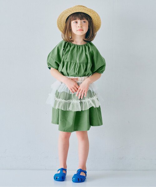「p.premier」 「KIDS」半袖ワンピース 90 グリーン キッズ_画像6