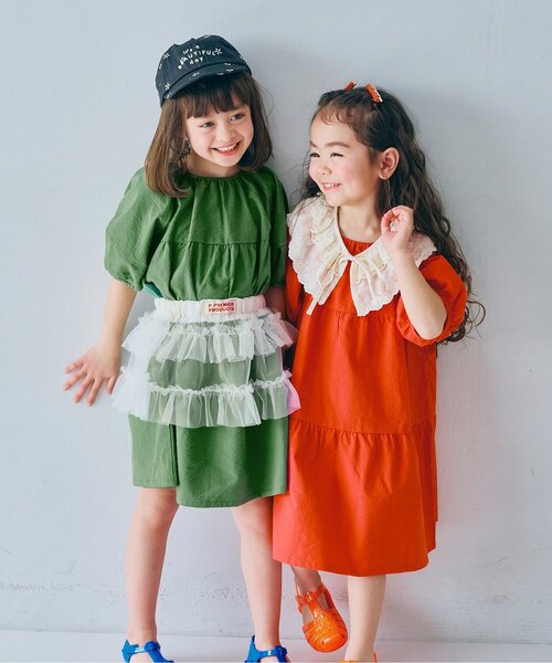 「p.premier」 「KIDS」半袖ワンピース 90 グリーン キッズ_画像7