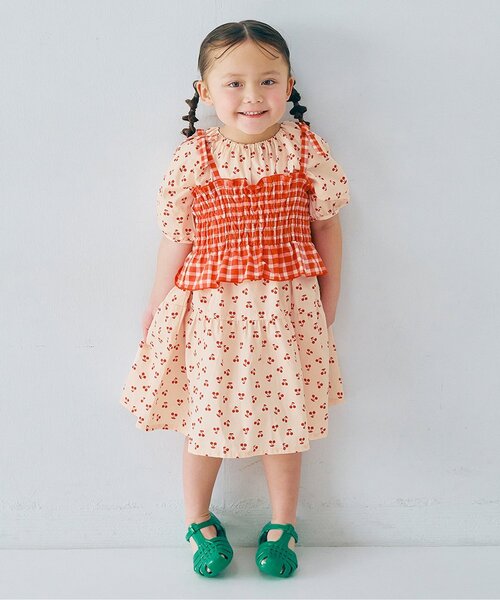 「p.premier」 「KIDS」半袖ワンピース 90 グリーン キッズ_画像9