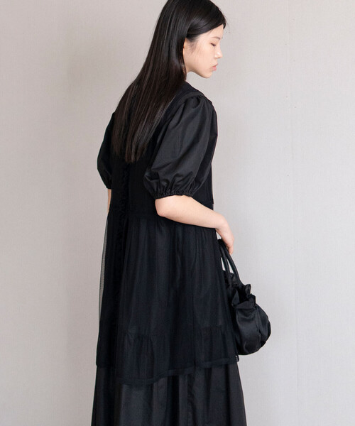 ワンピース eunoia｜パフスリーブ ティアードワンピース WOMENの画像