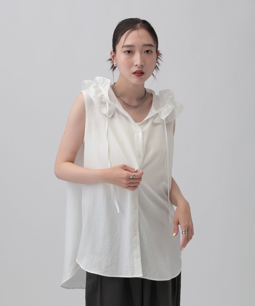ブラウス シャツ フーディシャツノースリチュニック　813919 レディースの画像