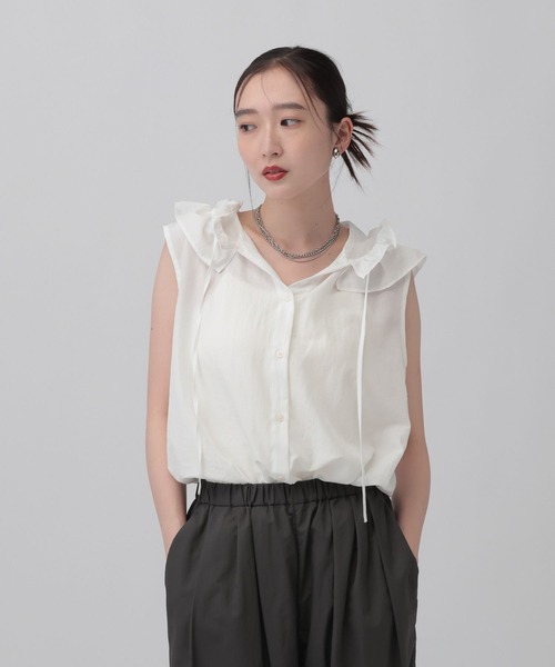 ブラウス シャツ フーディシャツノースリチュニック　813919 レディースの画像