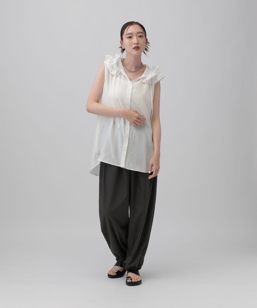 ブラウス シャツ フーディシャツノースリチュニック　813919 レディースの画像
