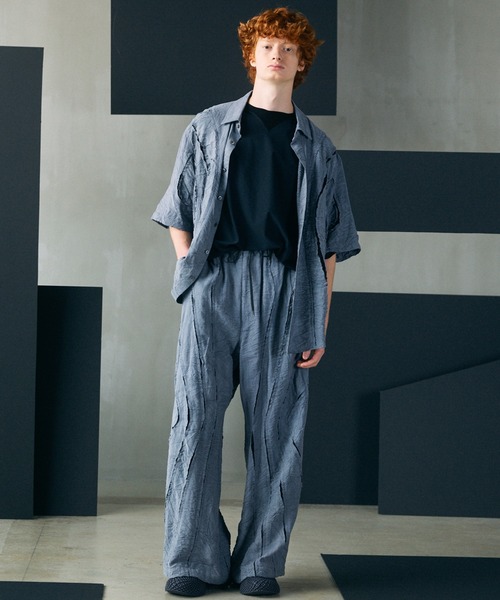 MAISON SPECIAL/メゾンスペシャル◆ブロッキングTシャツ ブルー MAISON SPECIAL（メゾンスペシャル） tシャツ 「UNISEX」Comfortable