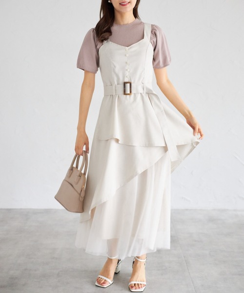 「tocco closet」 サロペットスカート M ネイビー レディース_画像3
