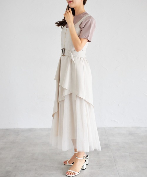 「tocco closet」 サロペットスカート M ネイビー レディース_画像4