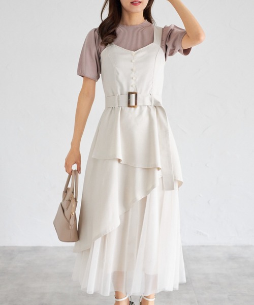 「tocco closet」 サロペットスカート M ネイビー レディース_画像6