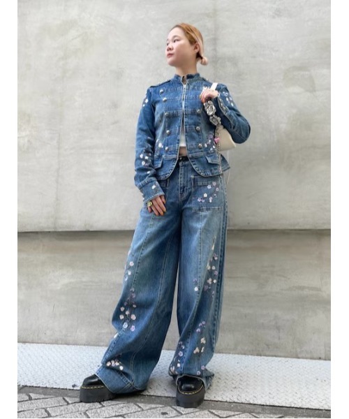 Desigual（デシグアル） デニムジャケット gジャン Floral embroidery