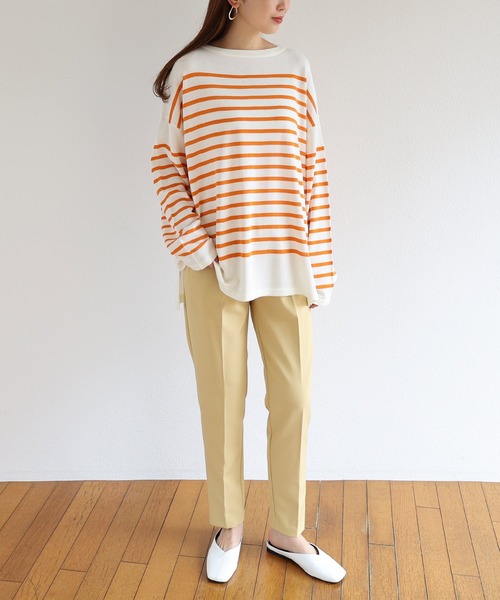 パンツ スラックス きれいめストレッチ美脚タックテーパードパンツ|ZOZOTOWN |20
