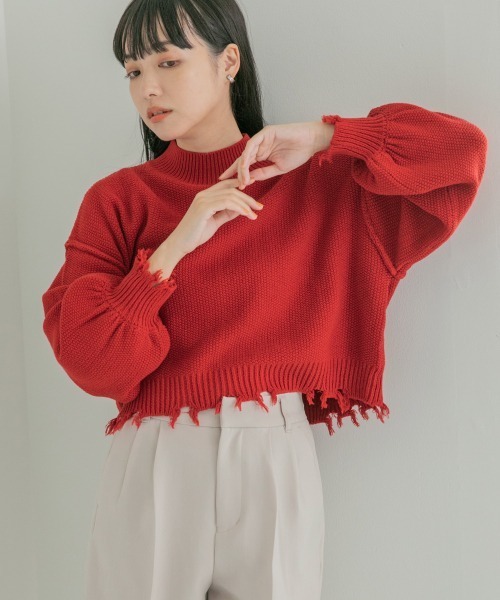 LOWRYS FARM（ローリーズファーム） ニット クラッシュクロップドプル