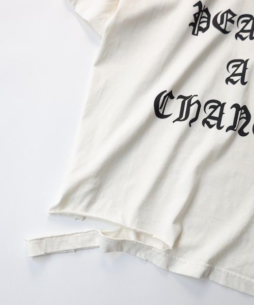 ナンバーナイン　反戦Tシャツ　3　白　GIVE　PEACE　A　CHANCE NUMBER (N)INE（ナンバーナイン） tシャツ GIVE PEACE A CHANCE DAMAGE