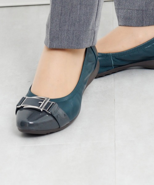 卑弥呼 パンプス 「Made in Japan」「撥水」スクエアバックル