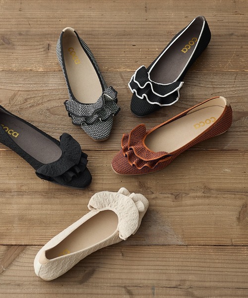 coca パンプス 「サステナブルシリーズ」ビッグフリル ソフトスクエア