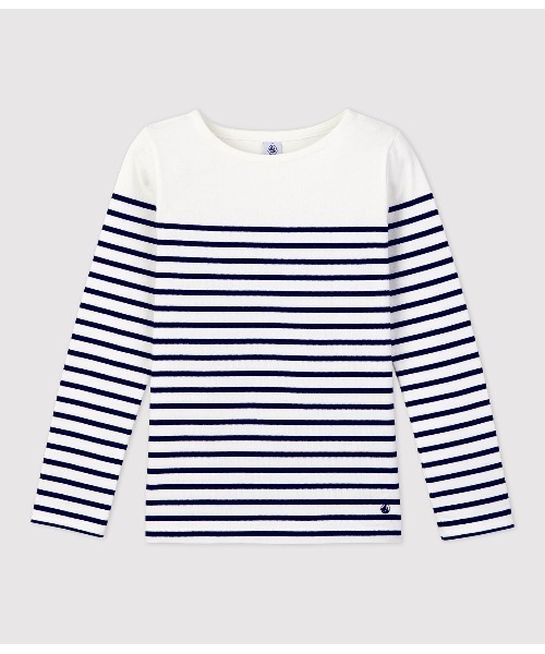PETIT BATEAU トレーナー スウェット プリントマリニエール長袖 PETIT BATEAU トレーナー スウェット プリントマリニエール長袖