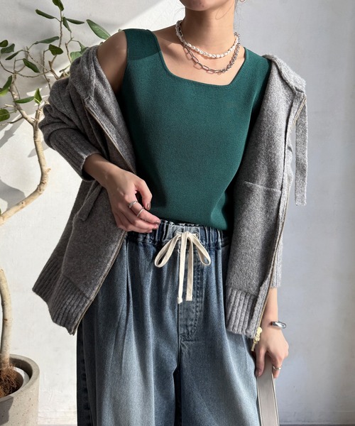 DouDou（ドゥドゥ） タンクトップ ノースリーブ 「一部WEB限定カラー