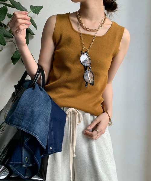 DouDou（ドゥドゥ） タンクトップ ノースリーブ 「一部WEB限定カラー