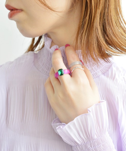 指輪13本セットです。 styiro 指輪 リング ビジュー アクリル シルバーリング3本セット