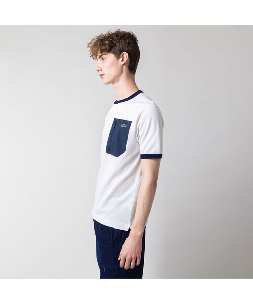 LACOSTE 鹿の子beams 半袖 Tシャツ BEAMS MEN｜【別注】LACOSTE / バッジ カノコ Tシャツ 25SS