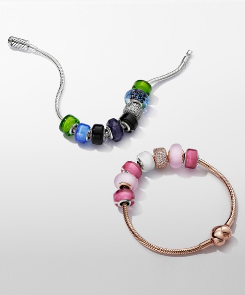 PANDORA チャーム グリーン ミニ ムラーノガラス レディース