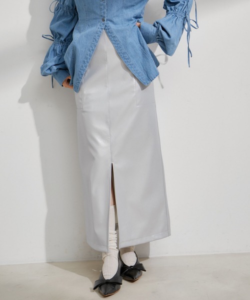 VIS（ビス） スカート フェイクレザーIラインスカート : ZOZOTOWN