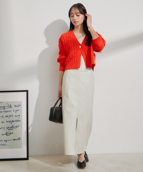 VIS（ビス） スカート フェイクレザーIラインスカート : ZOZOTOWN