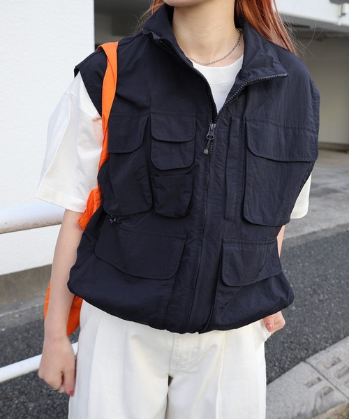ANME ベスト ジレ 接触冷感/UVカット(UPF50＋)/撥水加工ダブル