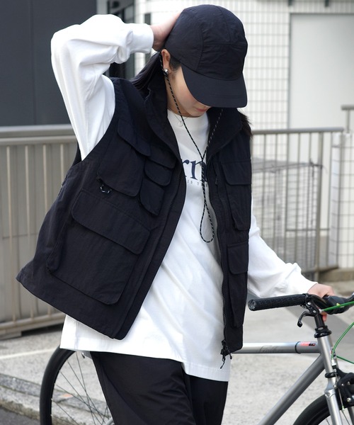 ANME ベスト ジレ 接触冷感/UVカット(UPF50＋)/撥水加工ダブル