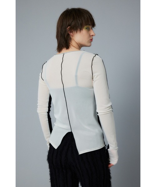 tシャツ Bicolor mesh inner tops　バイカラーメッシュインナートップス レディース HeRIN.CYE tシャツ Bicolor mesh inner tops バイカラーメッシュ