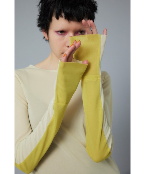 tシャツ Bicolor mesh inner tops　バイカラーメッシュインナートップス レディース HeRIN.CYE tシャツ Bicolor mesh inner tops バイカラーメッシュ