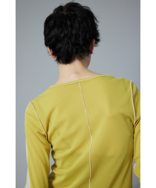 tシャツ Bicolor mesh inner tops　バイカラーメッシュインナートップス レディース HeRIN.CYE tシャツ Bicolor mesh inner tops バイカラーメッシュ