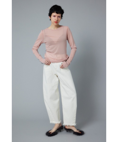 HeRIN.CYE tシャツ Bicolor mesh inner tops バイカラーメッシュ