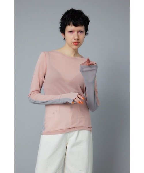 tシャツ Bicolor mesh inner tops　バイカラーメッシュインナートップス レディース HeRIN.CYE tシャツ Bicolor mesh inner tops バイカラーメッシュ
