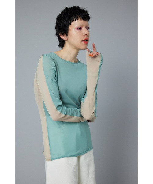 tシャツ Bicolor mesh inner tops　バイカラーメッシュインナートップス レディース HeRIN.CYE tシャツ Bicolor mesh inner tops バイカラーメッシュ