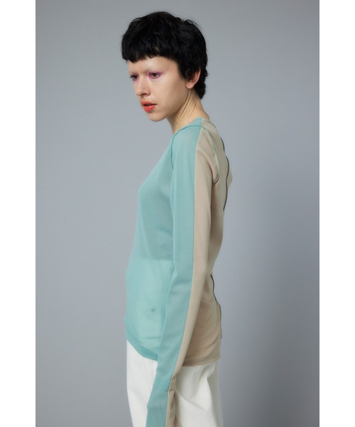 tシャツ Bicolor mesh inner tops　バイカラーメッシュインナートップス レディース HeRIN.CYE tシャツ Bicolor mesh inner tops バイカラーメッシュ