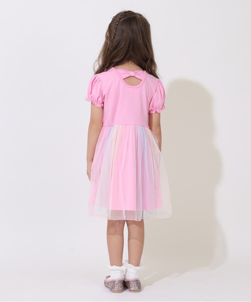 ディズニーキャラクター レインボージャンスカ キッズ服 ディズニーキャラクター レインボーサロペット[品番