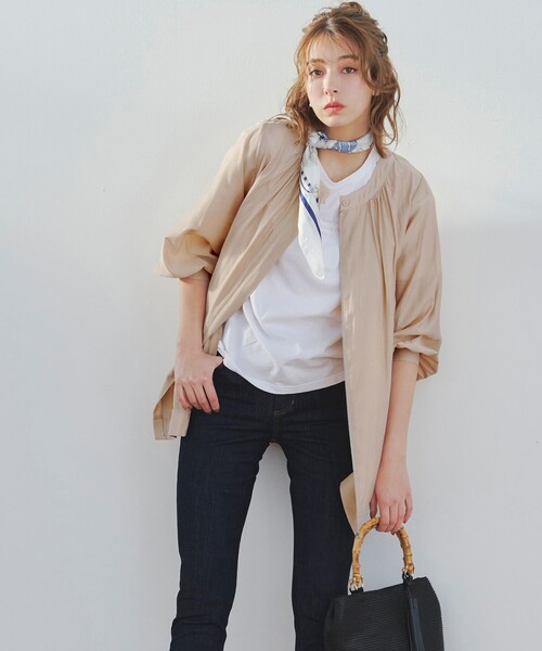 Tiaclasse ブルゾン アウター 「洗える」シアーロングブルゾン