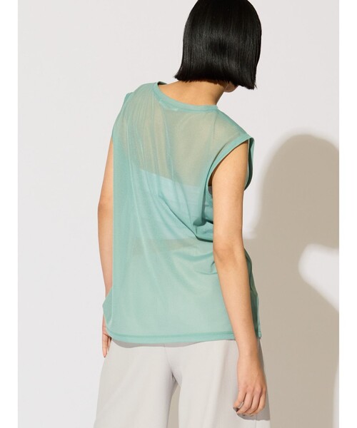 tシャツ MIDIUMISOLID for Ladies シアーノースリーブ プルオーバー レディース MIDIUMISOLID tシャツ for Ladies シアーノースリーブ プル