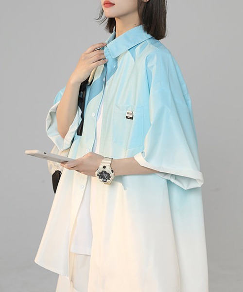 LEMAIRE 薄いグリーン 半袖シャツワンピース LEMAIRE(ルメール) / JINGHI SAS/シャツワンピース/40/コットン