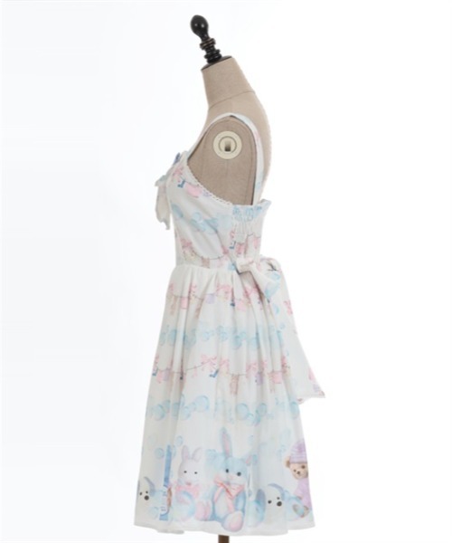 axes femme kawaii ランドリー柄ジャンパースカートワンピース axes femme kawaii ジャンパースカート ランドリー柄ジャンスカ