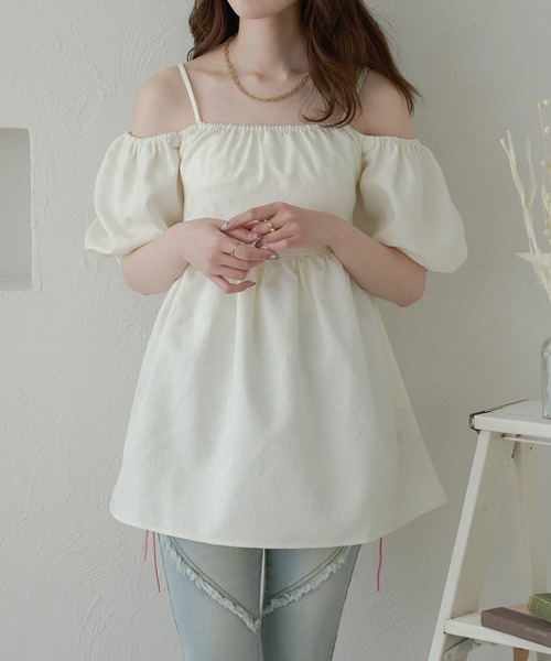 neige ネージュ トップス カットソー ペプラム パール フリル レディース Ambre Neige（アンブルネージュ）の「アソートレースラッフル