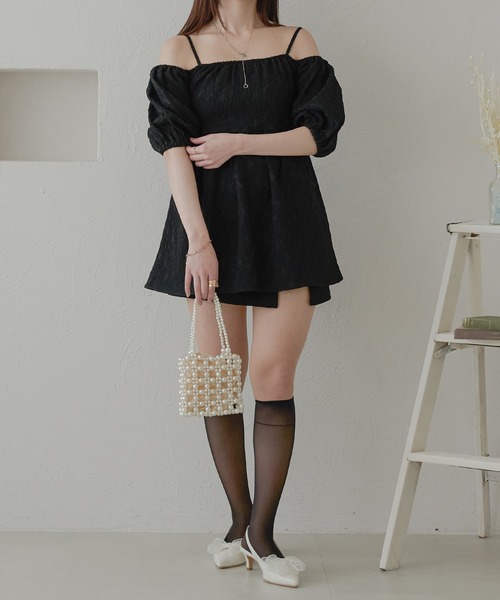 Ambre Neige tシャツ off shoulder peplum tops / ポコポコ