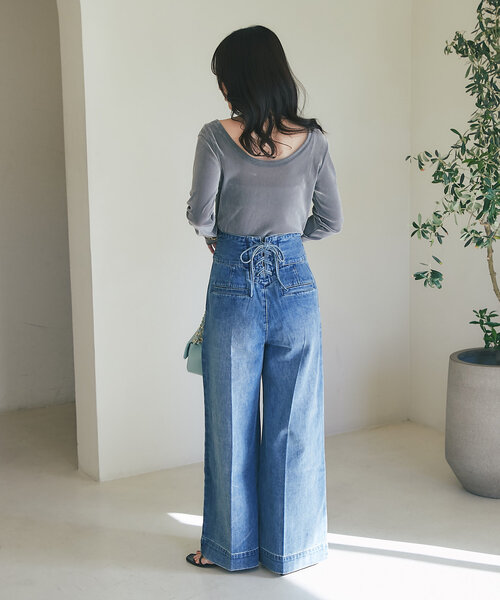 La boutique BonBon フロッキーチュール2WAYカットソー フロッキーチュール2WAYカットソー（Tシャツ/カットソー）｜La