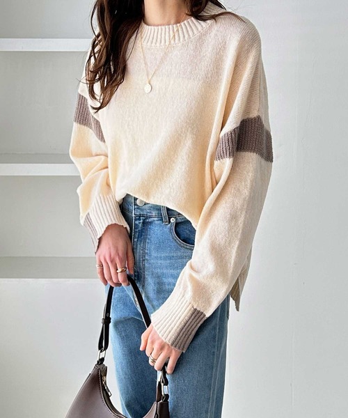 【LOUNIE】ニットプルオーバー（新品・未使用） ボクシーシルエットニットプルオーバー≪ウール100%/手洗い可能