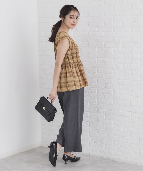 ブラミンク　チェックぺプラムブラウス ブラミンク チェックぺプラムブラウス ブラミンク チェックぺプラム