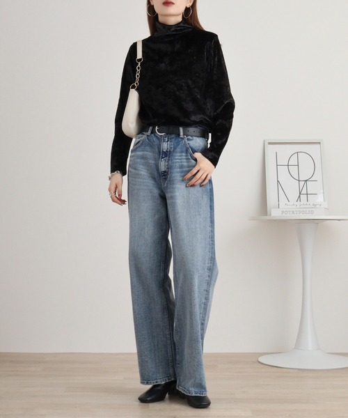 tシャツ Eglantine ベロアタッチルーズネックプルオーバー レディース EGLANTINE tシャツ Eglantine ベロアタッチルーズネックプル
