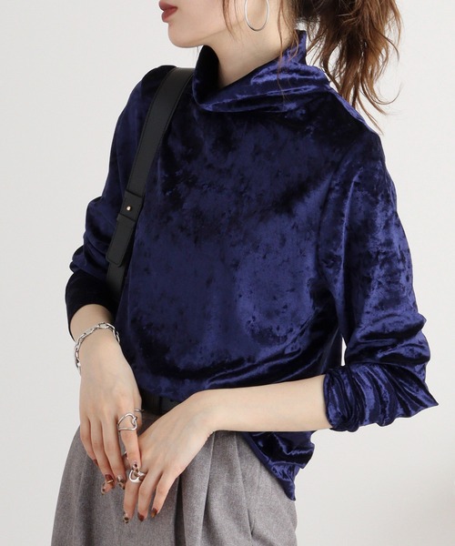 EGLANTINE tシャツ Eglantine ベロアタッチルーズネックプル