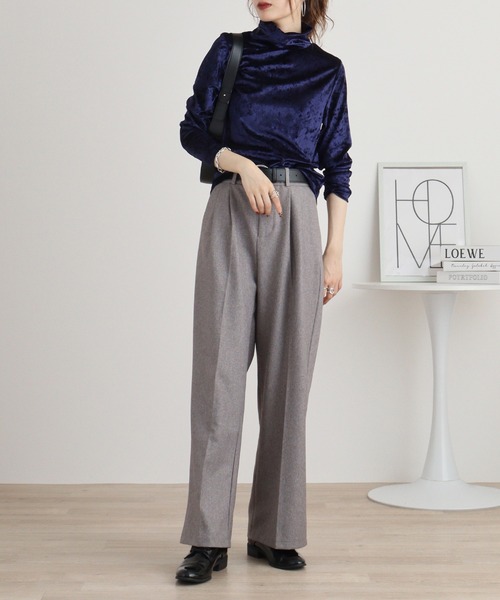 tシャツ Eglantine ベロアタッチルーズネックプルオーバー レディース EGLANTINE tシャツ Eglantine ベロアタッチルーズネックプル
