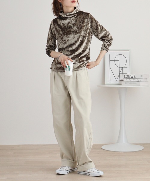 tシャツ Eglantine ベロアタッチルーズネックプルオーバー レディース EGLANTINE tシャツ Eglantine ベロアタッチルーズネックプル