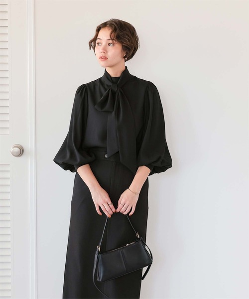 Y79 美品 S ティーマット ドゥロワー別注 リボンタイ ブラウス 