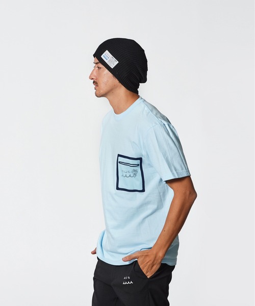 【muta MARINE】x ACANTHUS メッシュ ポケット Tシャツ すぐ届く ACANTHUS - ACANTHUS × muta MARINE / muta Mesh Trimming